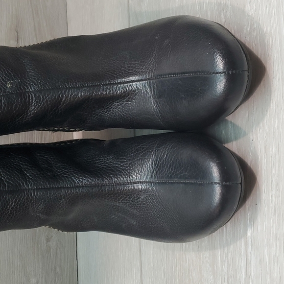 Fossil Womens Leather Comfort Tall Wedge Boots shoes sz 6.5 - Picture 4 of 13